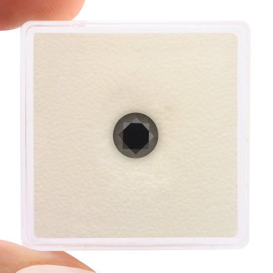 0.90 Carat Fancy Black Round Brilliant Diamond  GIA