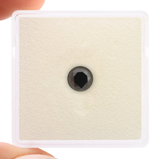 0.69 Carat Fancy Black Round Brilliant Diamond  GIA