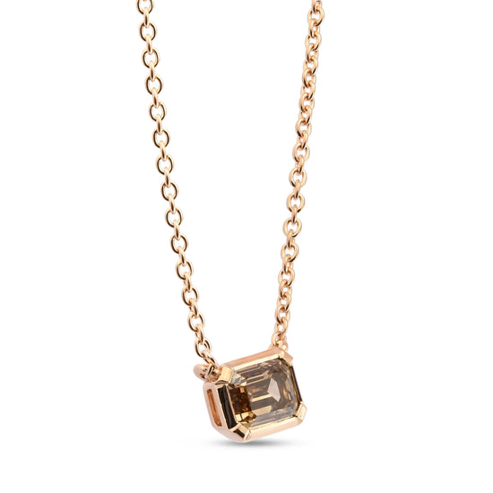 Fancy Brown Diamond Solitaire Bezel Pendant
