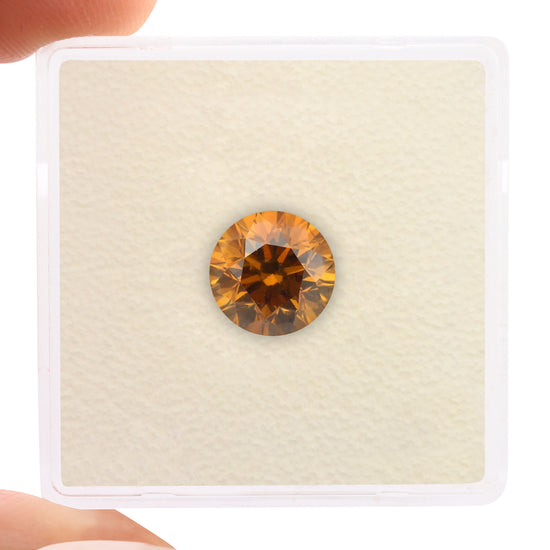 1.67 Carat Fancy Deep Brownish Yellowish Orange Round Brilliant Diamond I1 GIA