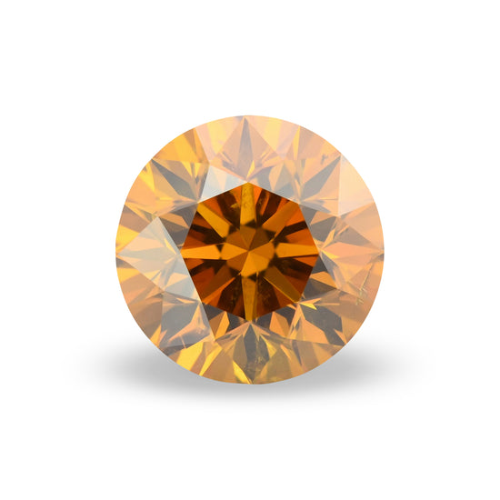 1.67 Carat Fancy Deep Brownish Yellowish Orange Round Brilliant Diamond I1 GIA
