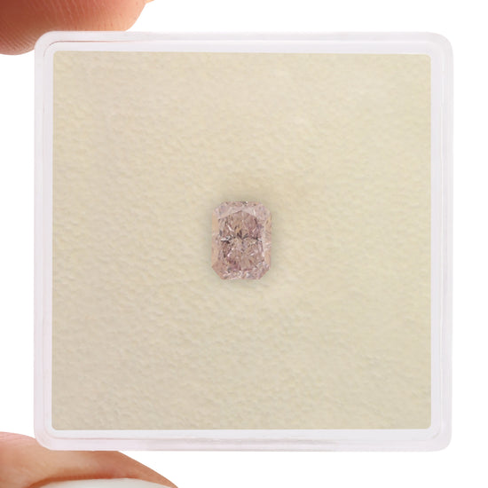 0.60 Carat Fancy Purplish Pink Radiant Diamond VS2 GIA