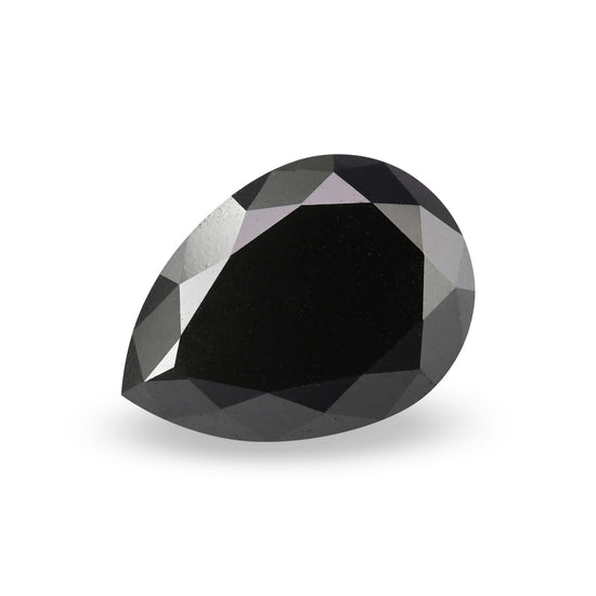 1.41 Carat Fancy Black Pear Diamond  GIA