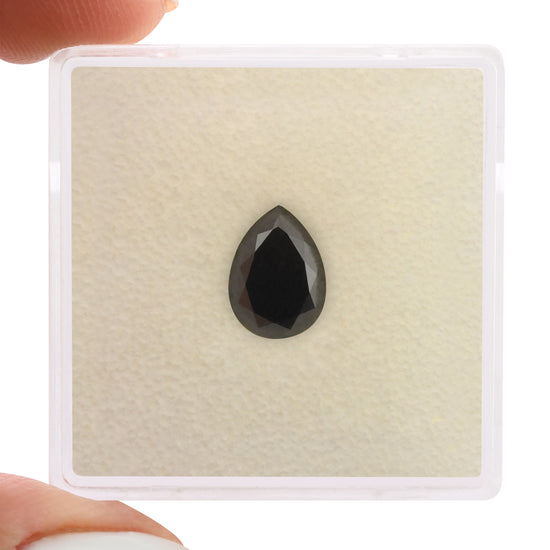 1.41 Carat Fancy Black Pear Diamond  GIA
