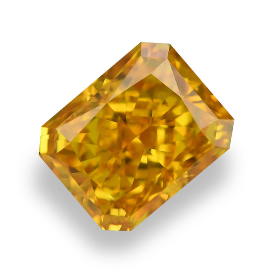0.31 Carat Fancy Vivid Yellowish Orange Radiant Diamond VS2 GIA