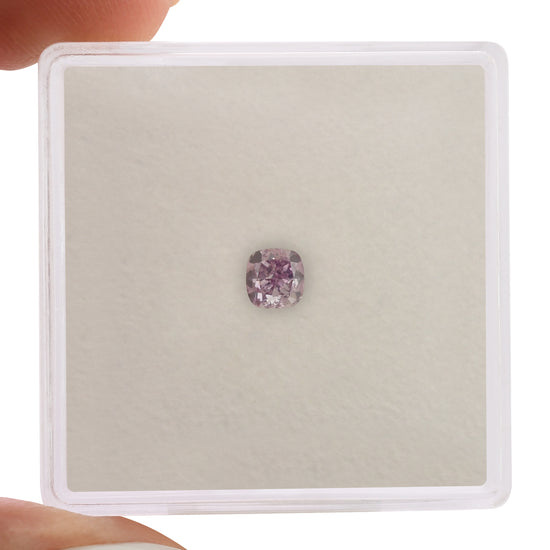 0.25 Carat Fancy Intense Pink Purple Cushion Diamond VS1 GIA