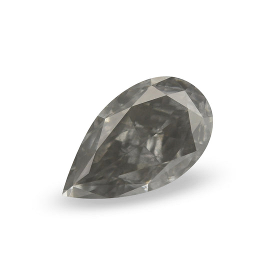 1.04 Carat Fancy Gray Pear Diamond I1 GIA