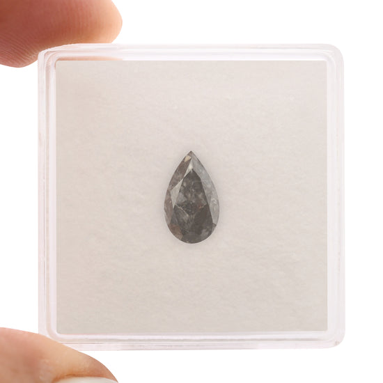 1.04 Carat Fancy Gray Pear Diamond I1 GIA