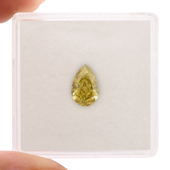 1.01 Carat Fancy Deep Yellow Pear Diamond VS2 GIA