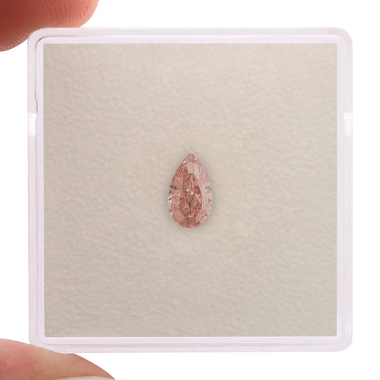 0.51 Carat Fancy Intense Pink Pear Diamond VS2 GIA