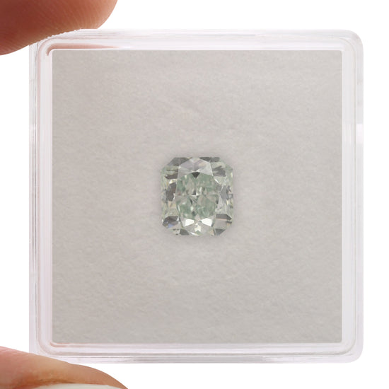 1.36 Carat Fancy Light Green Radiant Diamond VVS1 GIA