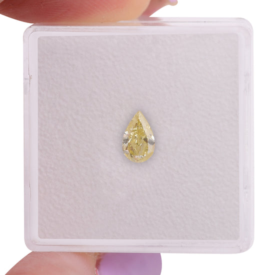 0.47 Carat Fancy Light Yellow Pear Diamond VS2 GIA