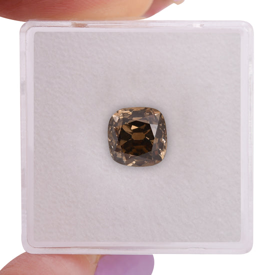 2.02 Carat Fancy Dark Yellowish Brown Cushion Diamond VS2 GIA