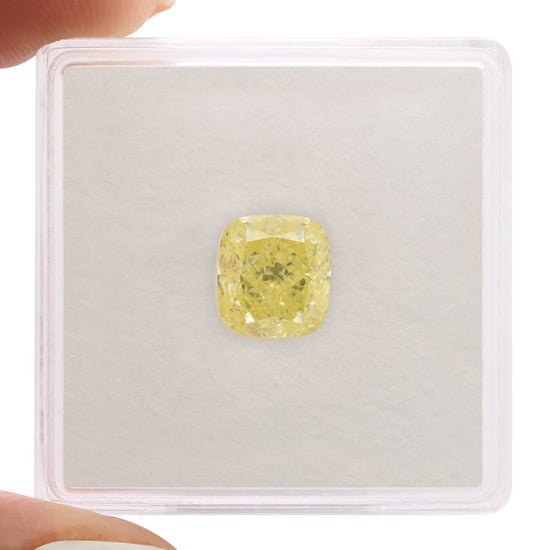 2.01 Carat Fancy Yellow Cushion Diamond VS1 GIA