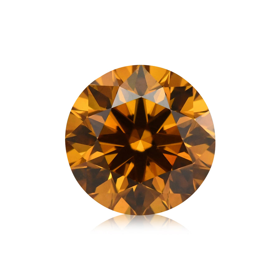 1.07 Carat Fancy Deep Yellowish Orange Round Diamond SI2 GIA