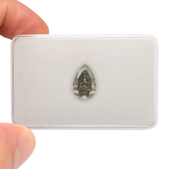 5.05 Carat Fancy Dark Gray Pear Diamond SI1 GIA