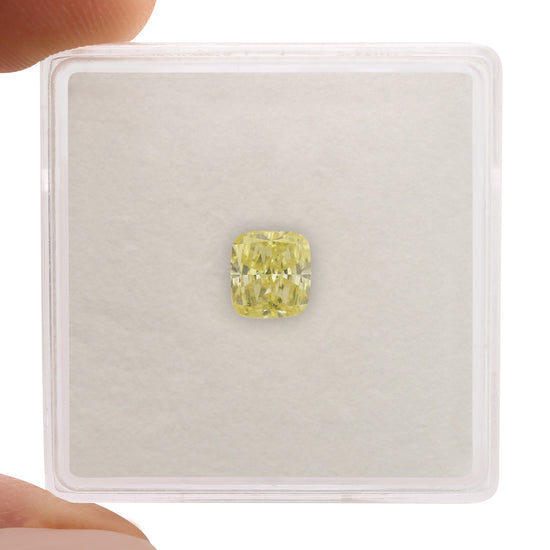 0.71 Carat Fancy Intense Yellow Cushion Diamond SI1 GIA