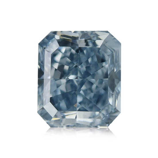 Diamante radiante blu intenso fantasia da 0,38 carati VS1 GIA