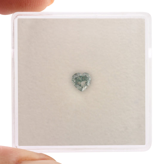 0.25 Carat Fancy Intense Blue Green HEART Diamond SI2 GIA