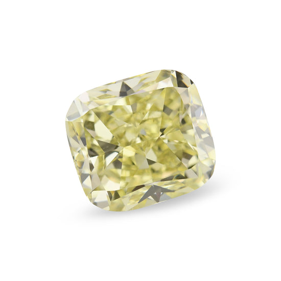 3.03 Carat Fancy Grayish Greenish Yellow Cushion Diamond SI1 GIA