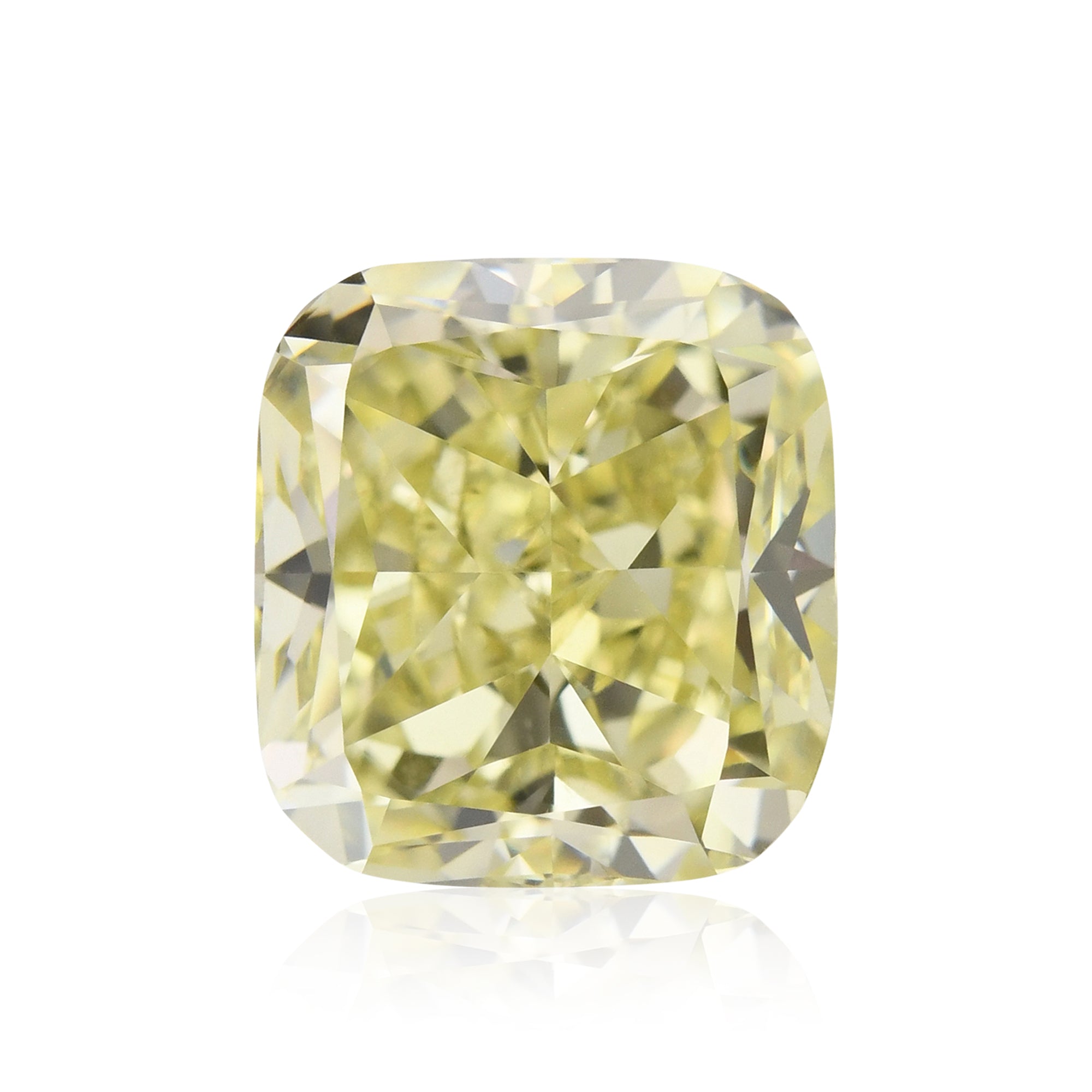3.03 Carat Fancy Grayish Greenish Yellow Cushion Diamond SI1 GIA