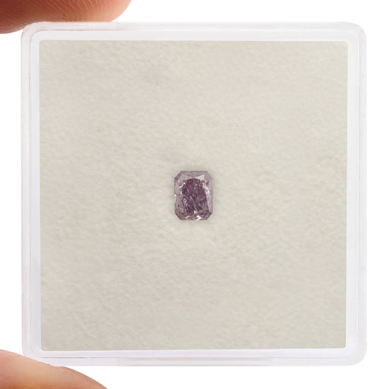 0.25 Carat Fancy Intense Pink Purple Radiant Diamond I1 GIA