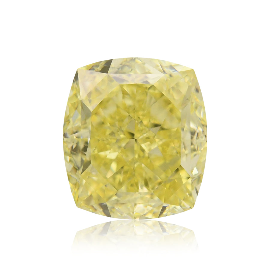 2.27 Carat Fancy Intense Yellow Cushion Diamond VVS2 GIA