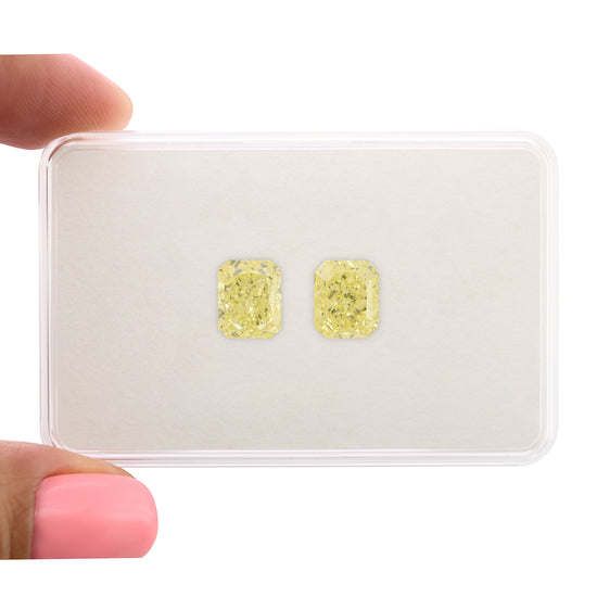 6.02 Carat Fancy Light Yellow Radiant Diamonds VS1