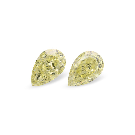 10.04 Carat Fancy Light Yellow Pear Diamonds VS2