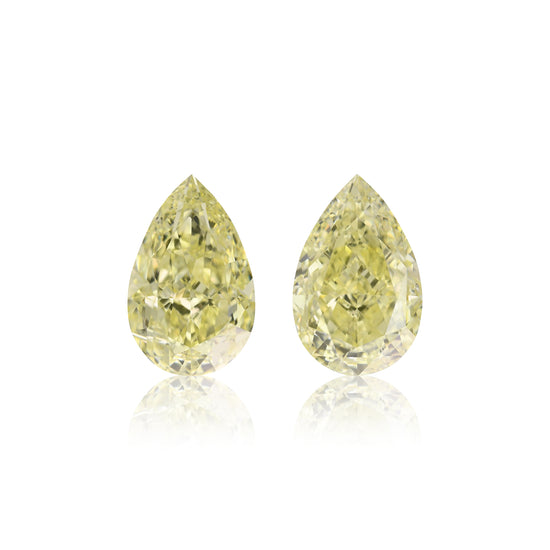 10.04 Carat Fancy Light Yellow Pear Diamonds VS2