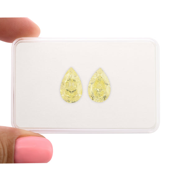 10.04 Carat Fancy Light Yellow Pear Diamonds VS2