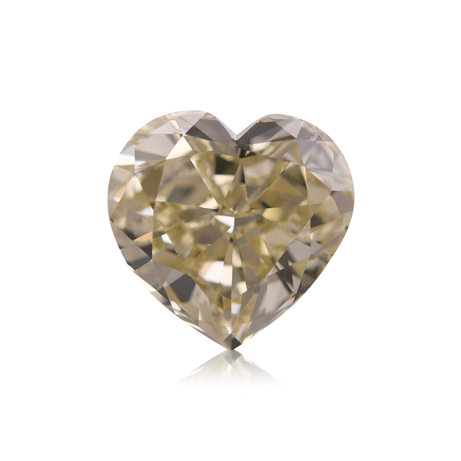 2.52 Carat Fancy Brownish Greenish Yellow HEART Diamond SI1 GIA