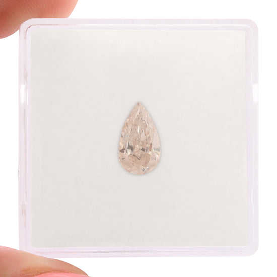 0.90 Carat Light Pinkish Brown Pear Diamond I1 GIA