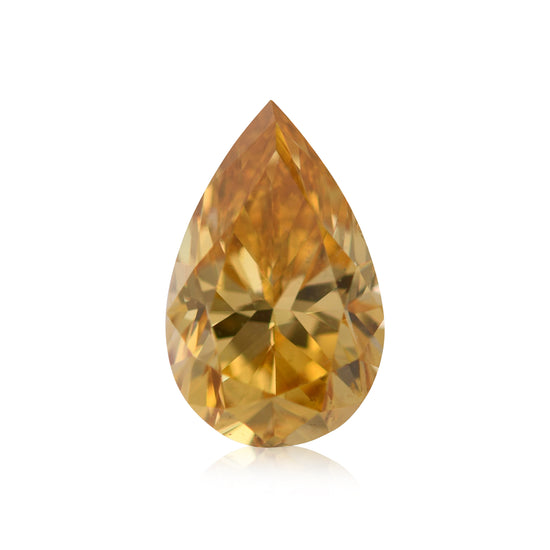 Diamante a pera GIA SI2 giallo arancio vivido fantasia da 0,70 carati