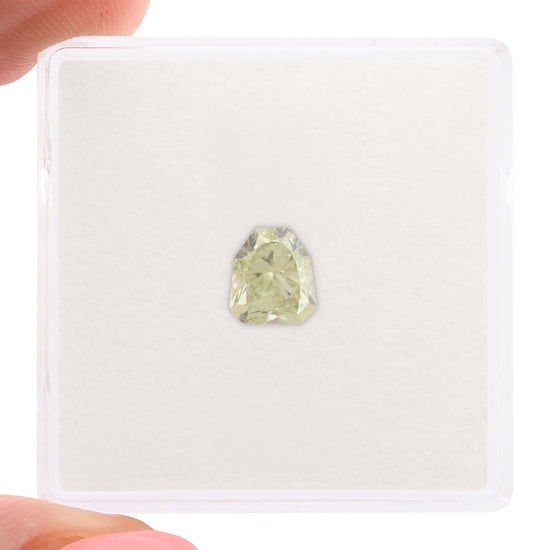 1.00 Carat Fancy Yellowish Green Shield-Cut Diamond VS2 GIA