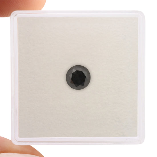 0.62 Carat Fancy Black Round Brilliant Diamond  GIA