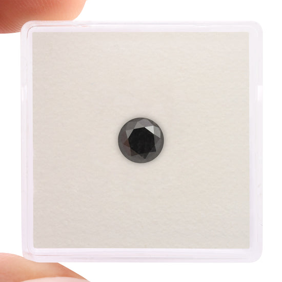 0.68 Carat Fancy Black Round Brilliant Diamond  GIA