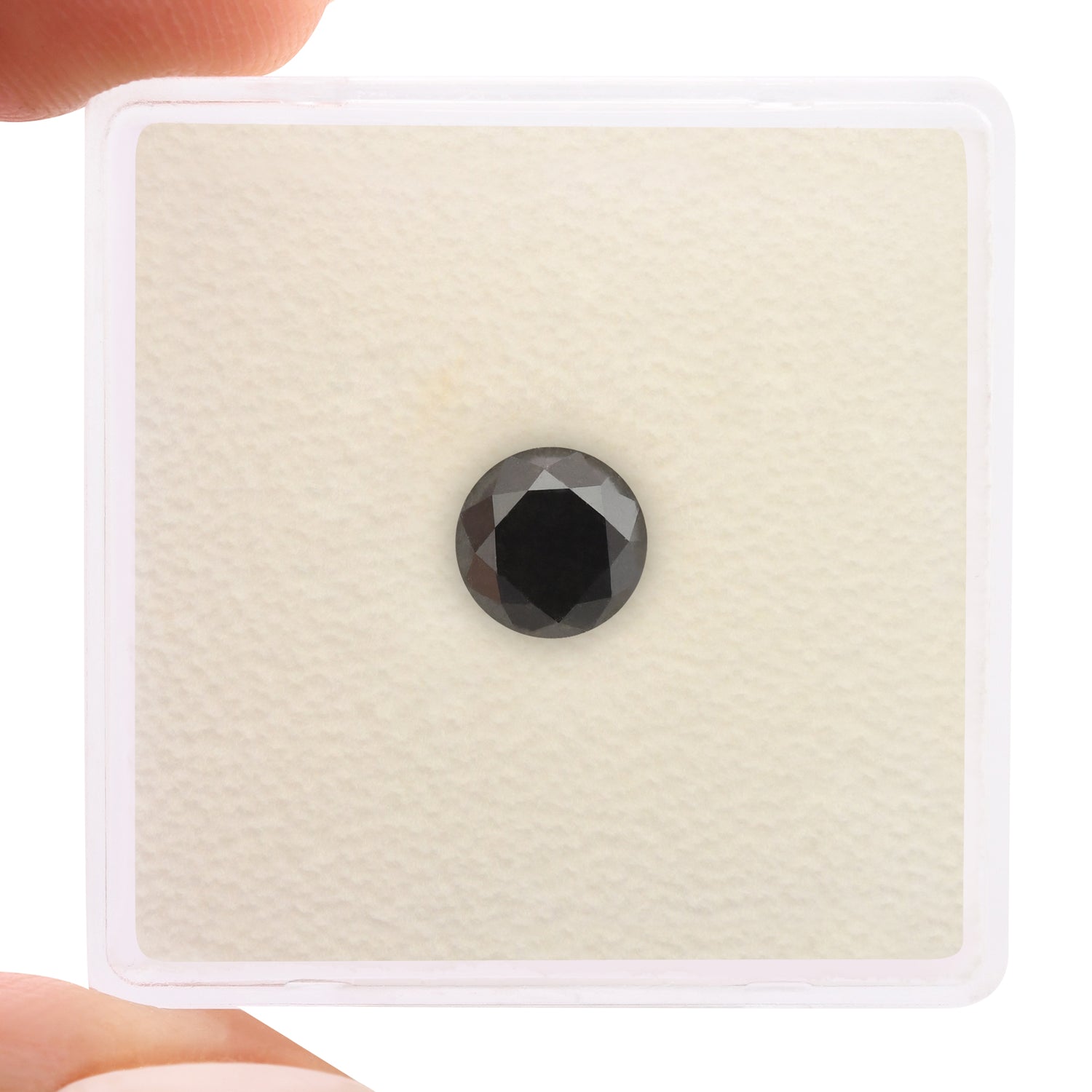 0.75 Carat Fancy Black Round Diamond GIA