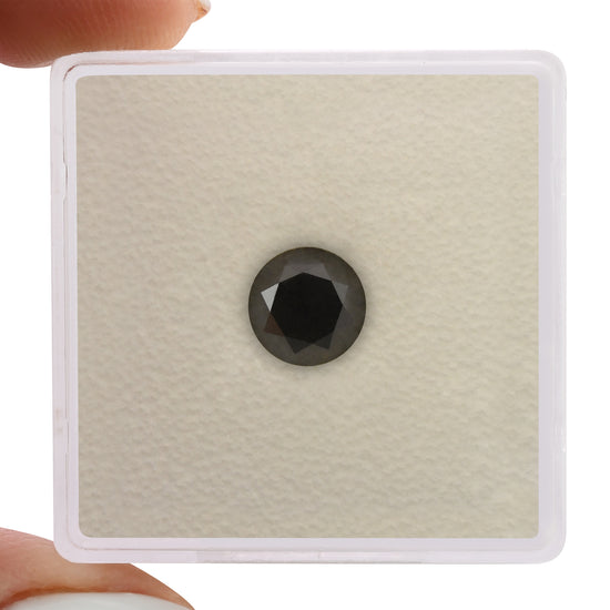 1.27 Carat Natural Black Round Diamond GIA