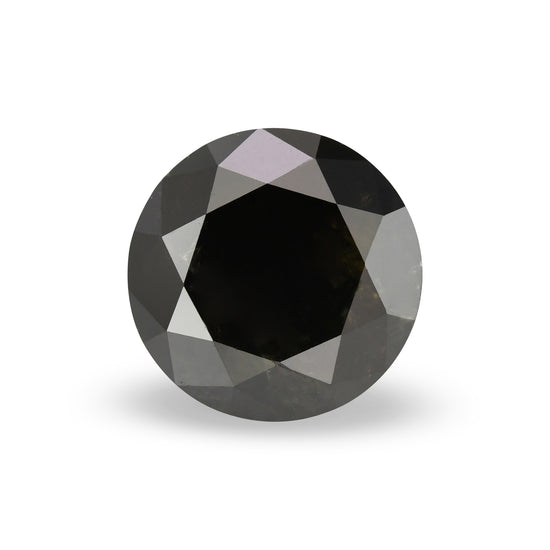 1.27 Carat Natural Black Round Diamond GIA