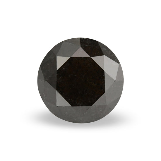 1.31 Carat Natural Black Round Diamond GIA