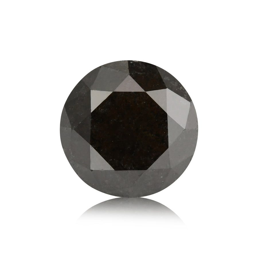 1.31 Carat Natural Black Round Diamond GIA