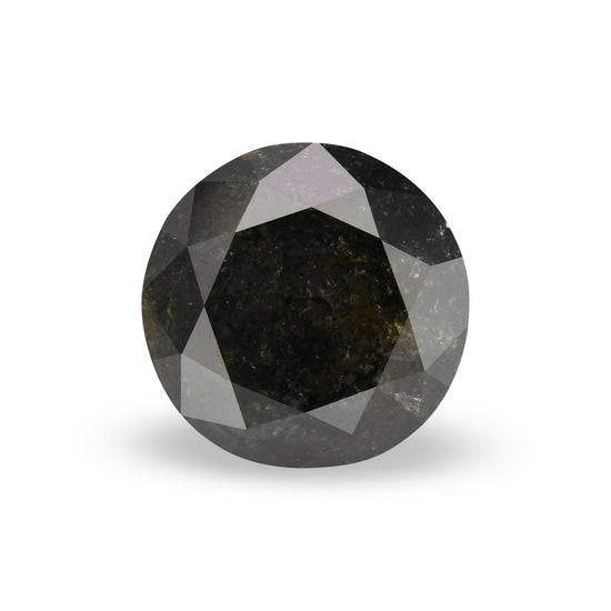 1.33 Carat Natural Black Round Diamond GIA