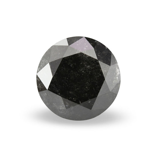1.35 Carat Natural Black Round Diamond GIA