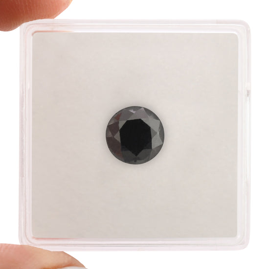 1.41 Carat Fancy Black Round Brilliant Diamond  GIA