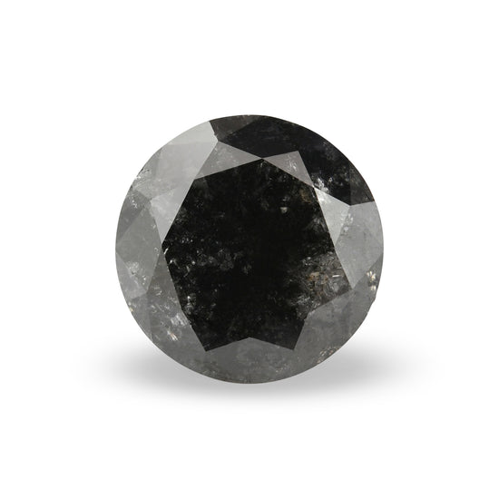 1.43 Carat Natural Black Round Diamond GIA
