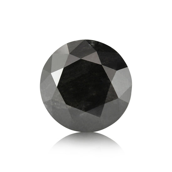 1,45 Karat Natürlicher schwarzer runder Diamant GIA