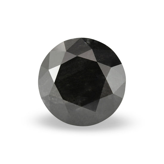 1.45 Carat Natural Black Round Diamond GIA