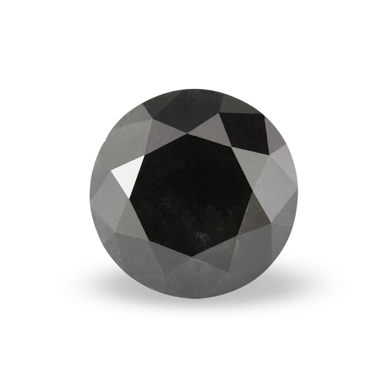 1.49 Carat Natural Black Round Diamond GIA