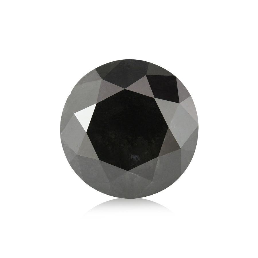 1.49 Carat Natural Black Round Diamond GIA